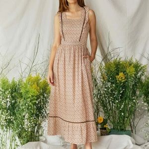 CHRISTY DAWN Claire Dress Primrose Ditsy Cream pinafore floral maxi L like new